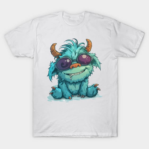 Cute Fluffy Monster T-Shirt by Obotan Mmienu